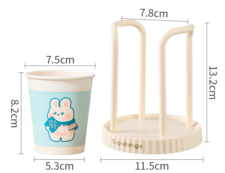 Japanese Style Paper Cup Holder - Multi-functional Cup Dispenser and Storage Rack for Disposable Cups, Coffee, and Tea - Home Use