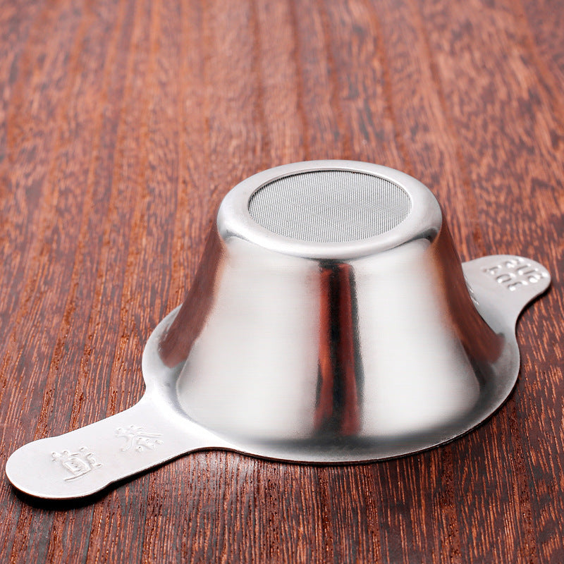 Colador de té de acero inoxidable con doble asa - Malla de filtro de té de pico de pato engrosada para un té perfectamente preparado