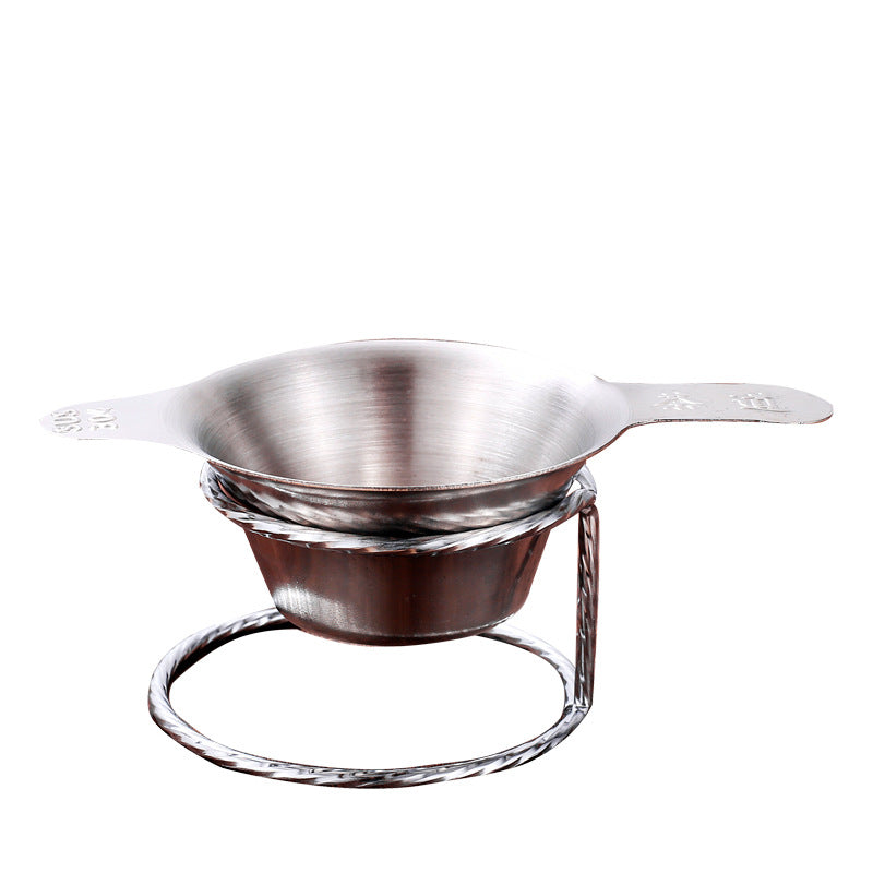 Colador de té de acero inoxidable con doble asa - Malla de filtro de té de pico de pato engrosada para un té perfectamente preparado