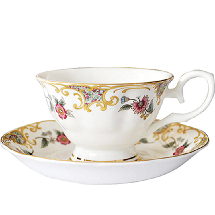 Vintage European Style Ceramic Tea Cups with Gold Trim, Elegant Coffee Service Set, Gift-Ready Porcelain Tea Cups for Home & Cafe Use