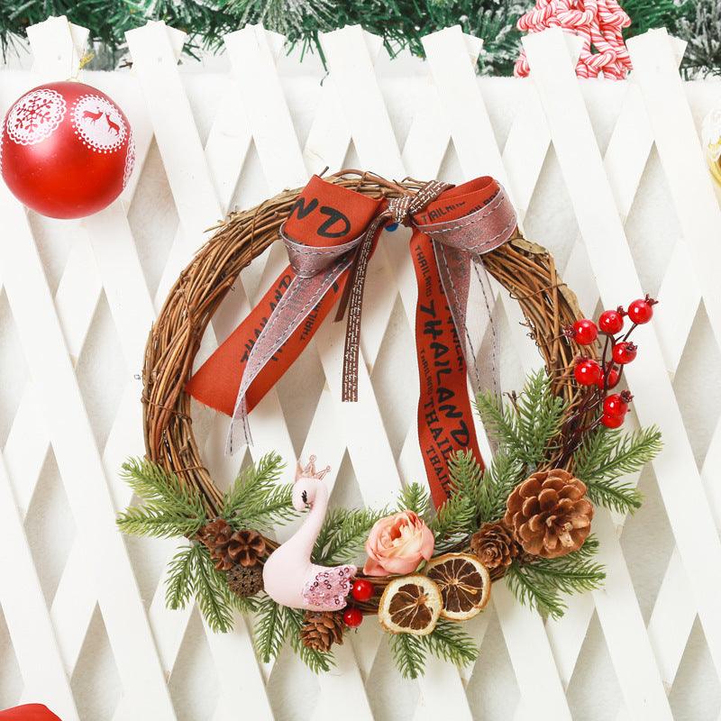 Christmas New Arrival Wreath Artificial Rattan Decorative Garland Door Hanger Window Display Prop Festival Ornament