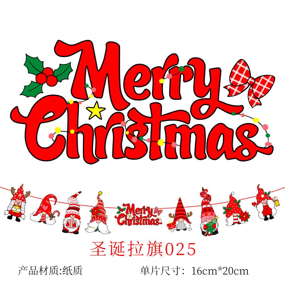 Merry Christmas Banner, Paper Christmas Hanging Decorations - Christmas Party Decorations - Christmas Decorations Indoor Home Decor