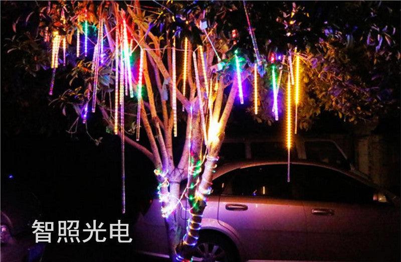 Christmas Lights Outdoor, 8 Tubes Meteor Shower Lights LED Snow Falling Icicle Cascading Lights for Xmas Tree Wedding Decoration Party