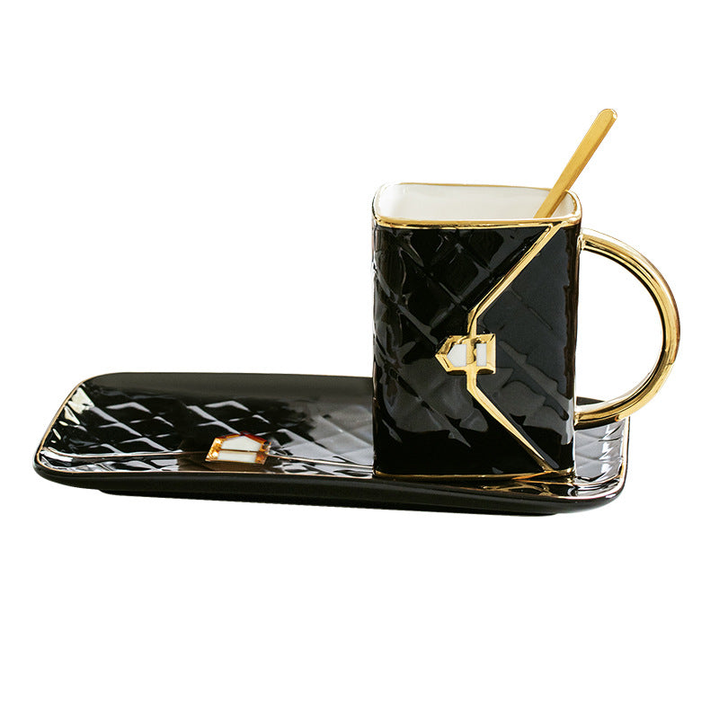 Handbag-Inspired Porcelain Tea Cup & Saucer Set - European Luxury Coffee Cups for Afternoon Tea, Vintage British Style Ceramic Mugs with Gold Trim, Elegant Tea Party Serving Set