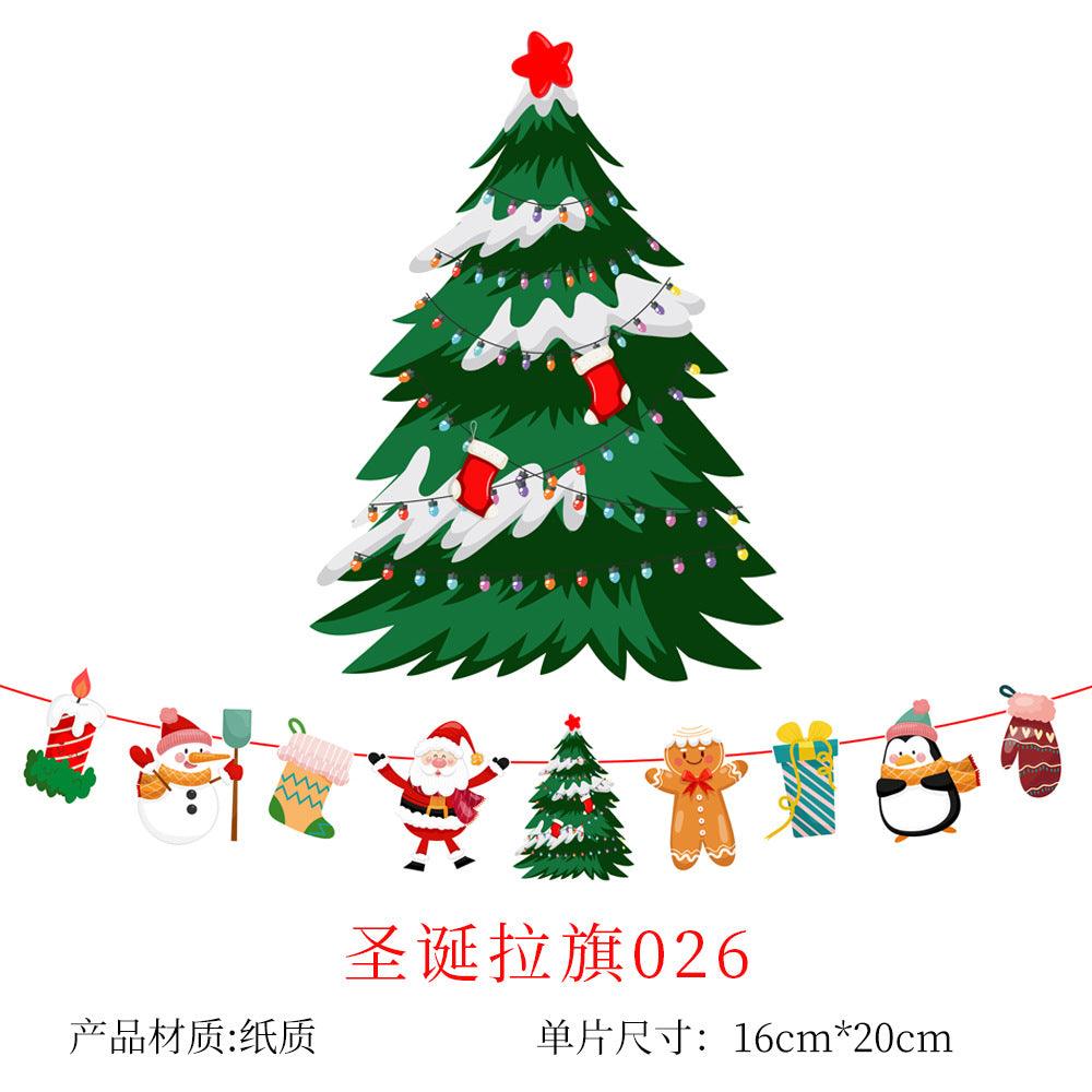 Merry Christmas Banner, Paper Christmas Hanging Decorations - Christmas Party Decorations - Christmas Decorations Indoor Home Decor