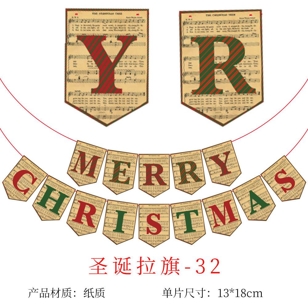 Merry Christmas Banner, Paper Christmas Hanging Decorations - Christmas Party Decorations - Christmas Decorations Indoor Home Decor