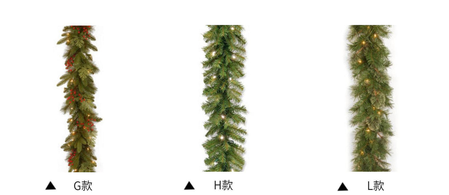 Rocinha 9 Foot Lighted Christmas Garland, Outdoor Christmas Garland with Pine Cones, Red Berries and LED Light for Fireplace, Mantle and Stair Railing