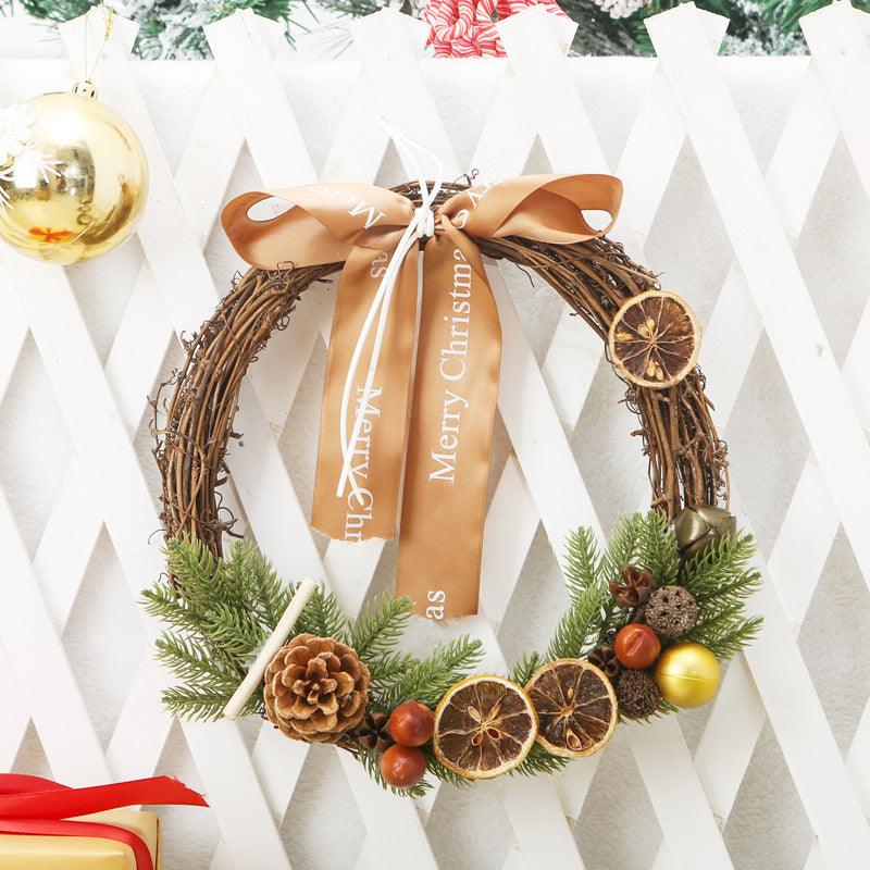 Christmas New Arrival Wreath Artificial Rattan Decorative Garland Door Hanger Window Display Prop Festival Ornament