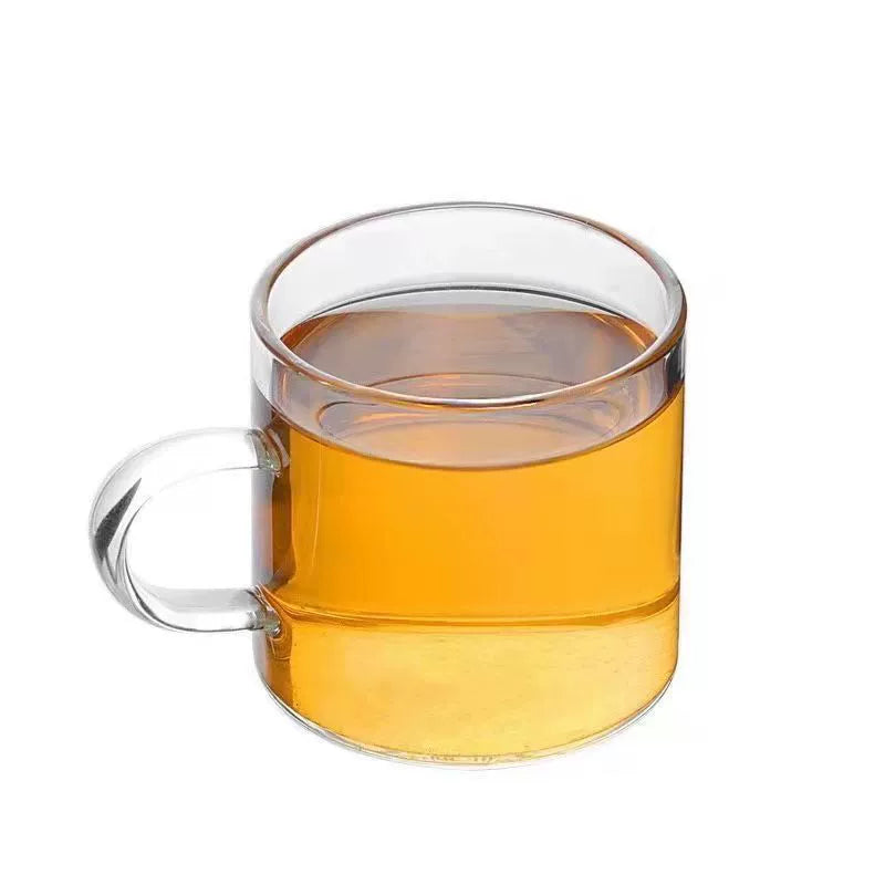 耐热玻璃茶杯 - 6种颜色小茶杯,耐用多彩茶具,适用于家庭和办公室