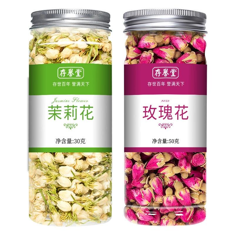 奢华干玫瑰花瓣茶包 - 优质玫瑰花蕾用于泡茶 - 自然风味与香气