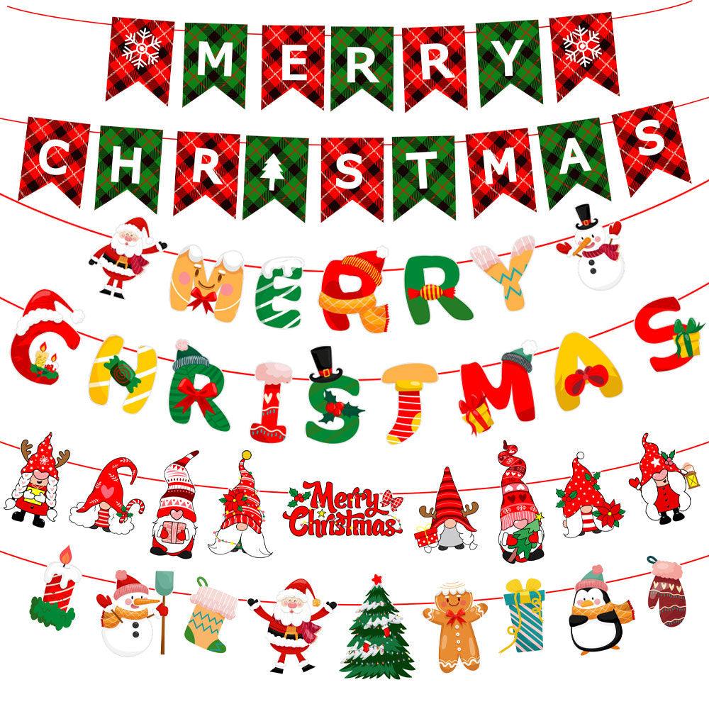 Merry Christmas Banner, Paper Christmas Hanging Decorations - Christmas Party Decorations - Christmas Decorations Indoor Home Decor