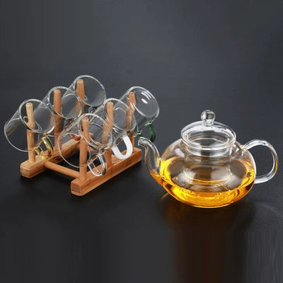 耐热玻璃茶杯 - 6种颜色小茶杯,耐用多彩茶具,适用于家庭和办公室