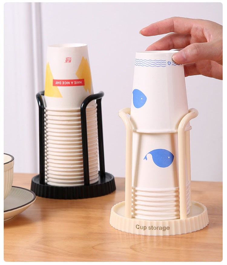Japanese Style Paper Cup Holder - Multi-functional Cup Dispenser and Storage Rack for Disposable Cups, Coffee, and Tea - Home Use