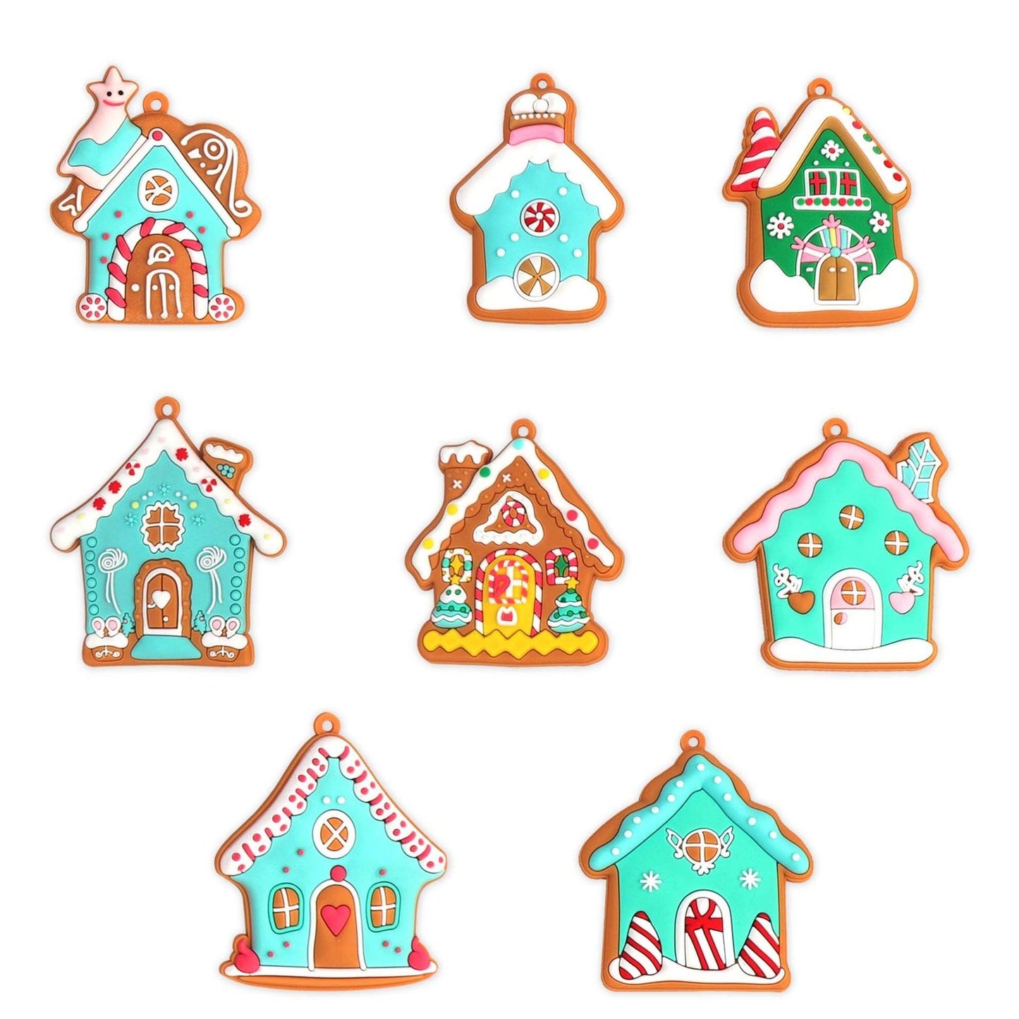 12pcs Gingerbread Man Ornaments for Christmas Tree, Assorted Gingerbread Figurines Ornaments, Christmas Tree Hanging Decorations, 3 Inch Tall