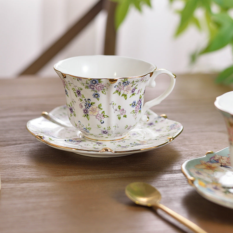 Zestaw do herbaty z porcelany Vintage Blue Willow - ręcznie malowane ceramiczne filiżanki do kawy z podstawkami, europejski styl popołudniowej herbaty, luksusowa kolekcja do domu i na prezent
