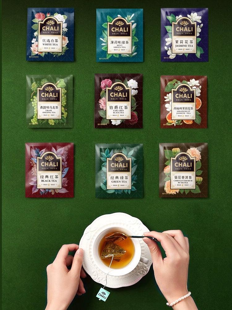 高级茶包系列 - 桃子乌龙茶、玫瑰桂花水果茶、冷泡黑茶与绿茶混合饮品