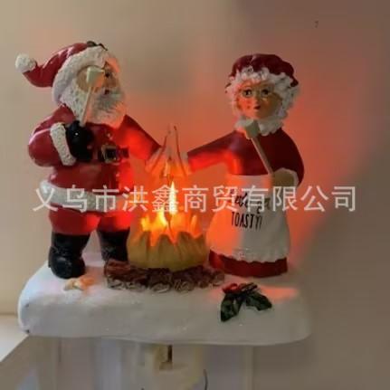 圣诞树夜灯 - 复古圣诞夜灯,带开/关开关,客厅圣诞节假日装饰,绿色和白色