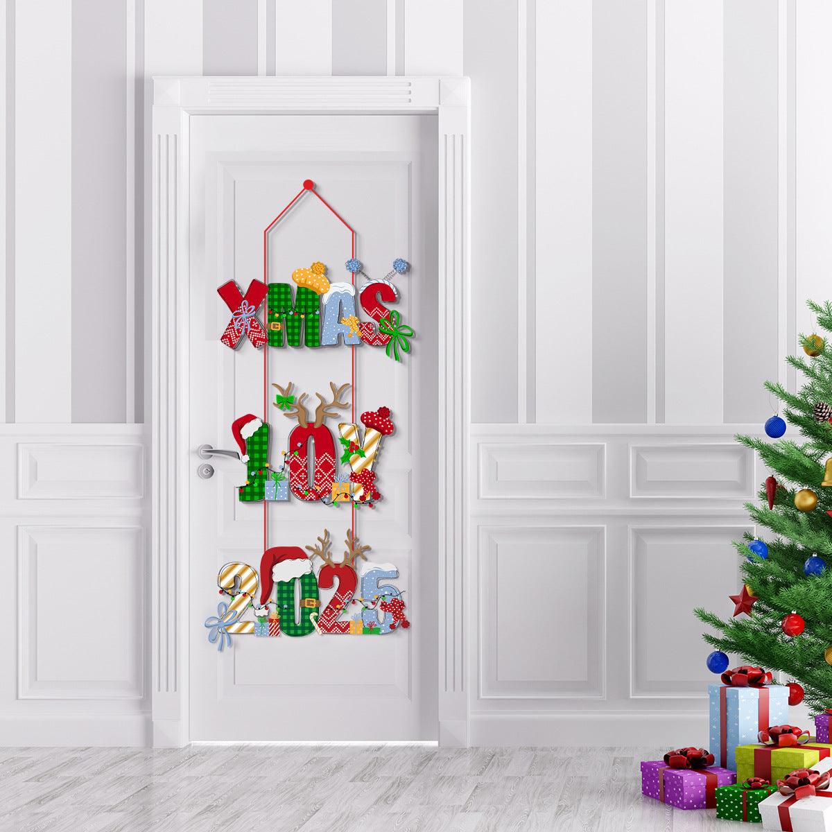 Christmas Decorations Merry Christmas Banner Xmas Porch Door Sign Welcome Banner for Wall Home Party Decor Christmas Decorations Indoor Outdoor