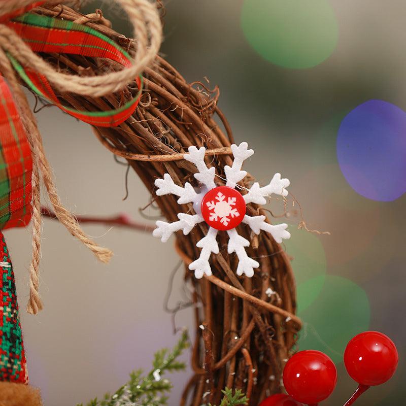 Christmas New Arrival Wreath Artificial Rattan Decorative Garland Door Hanger Window Display Prop Festival Ornament