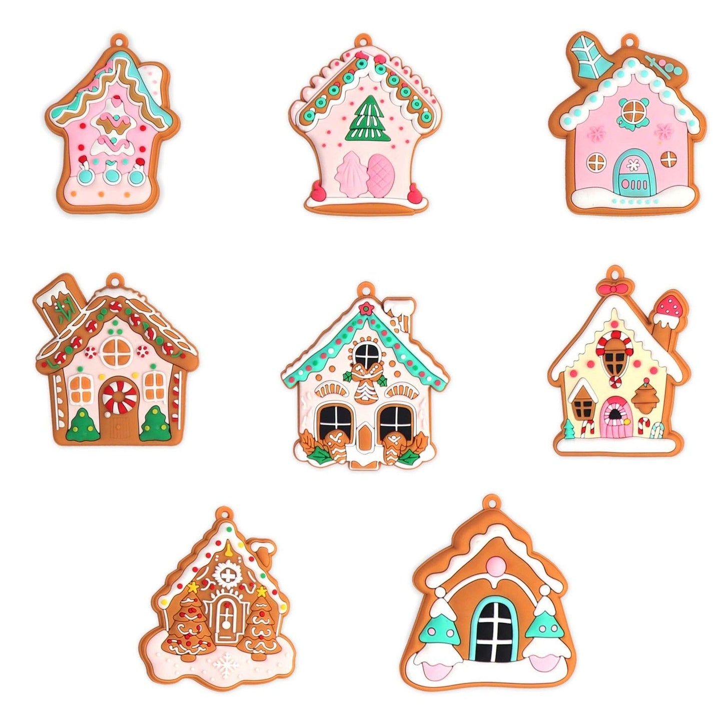 12pcs Gingerbread Man Ornaments for Christmas Tree, Assorted Gingerbread Figurines Ornaments, Christmas Tree Hanging Decorations, 3 Inch Tall