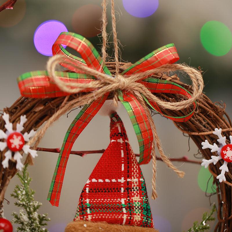 Christmas New Arrival Wreath Artificial Rattan Decorative Garland Door Hanger Window Display Prop Festival Ornament