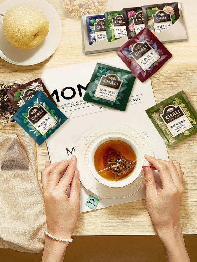 高级茶包系列 - 桃子乌龙茶、玫瑰桂花水果茶、冷泡黑茶与绿茶混合饮品