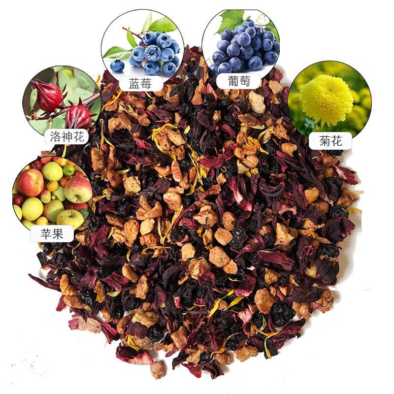 奢华袋装朗姆酒浸泡水果与花茶混合 - 樱桃玫瑰喜悦配草莓香气