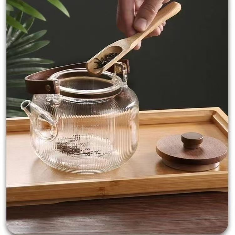 耐高温玻璃茶壶,带挂柄——大容量炉灶安全冲泡壶,适用于电陶炉,现代家用茶具