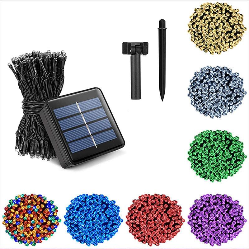 Christmas Lights, 105ft 300 LED 8 Modes Solar String Lights Waterproof Fairy Tree Lights for Garden, Patio, Fence, Balcony, Outdoors (Multicolor)