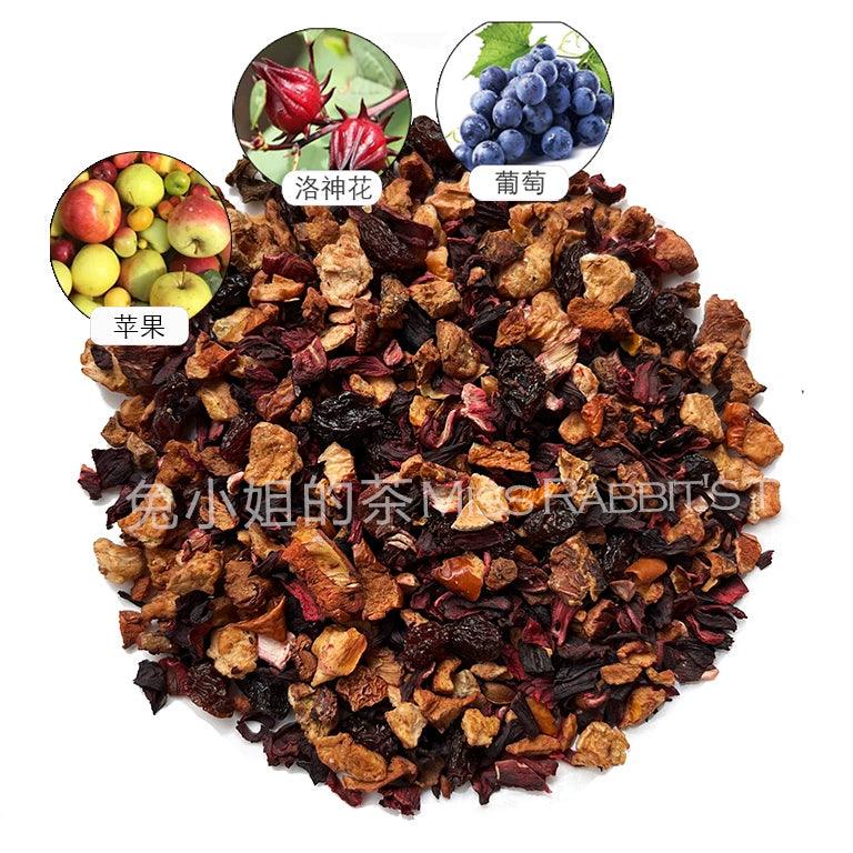 奢华袋装朗姆酒浸泡水果与花茶混合 - 樱桃玫瑰喜悦配草莓香气
