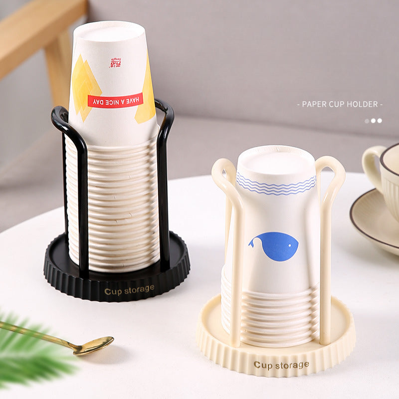 Japanese Style Paper Cup Holder - Multi-functional Cup Dispenser and Storage Rack for Disposable Cups, Coffee, and Tea - Home Use
