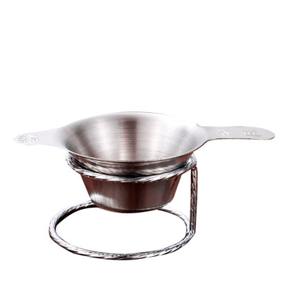 Colador de té de acero inoxidable con doble asa - Malla de filtro de té de pico de pato engrosada para un té perfectamente preparado