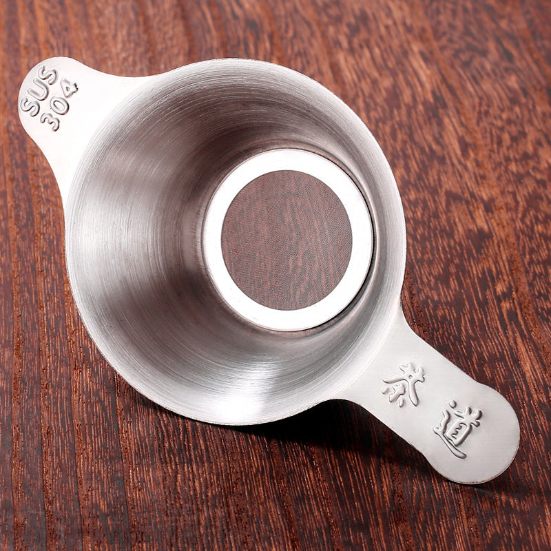 Colador de té de acero inoxidable con doble asa - Malla de filtro de té de pico de pato engrosada para un té perfectamente preparado