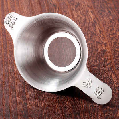 Colador de té de acero inoxidable con doble asa - Malla de filtro de té de pico de pato engrosada para un té perfectamente preparado