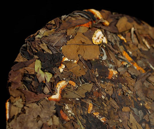 Chenpi White Tea Cake & Chenpi Puerh Tea Cake, Ancient Tree Leaves from Yunnan, 357g - Dwtea.com