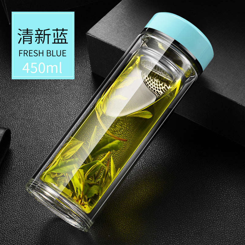 แก้วแก้วบอโรซิลิเกตสูงที่ทนความร้อนแบบผนังคู่ - แก้วชา/กาแฟที่สามารถปรับแต่งโลโก้และดีไซน์ได้สำหรับบ้าน สำนักงาน หรือของขวัญ