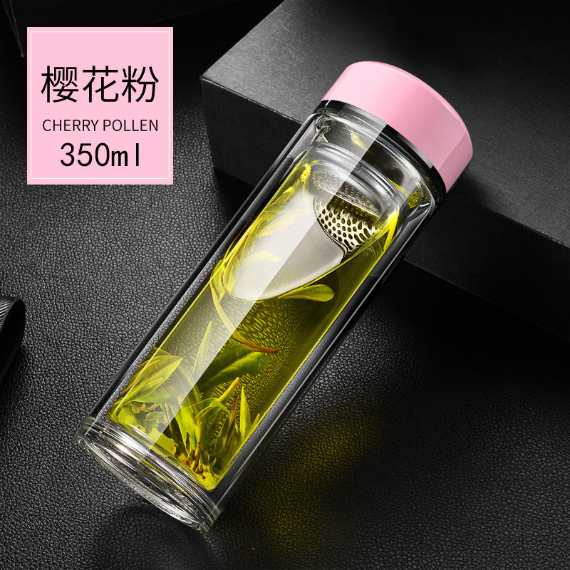 แก้วแก้วบอโรซิลิเกตสูงที่ทนความร้อนแบบผนังคู่ - แก้วชา/กาแฟที่สามารถปรับแต่งโลโก้และดีไซน์ได้สำหรับบ้าน สำนักงาน หรือของขวัญ