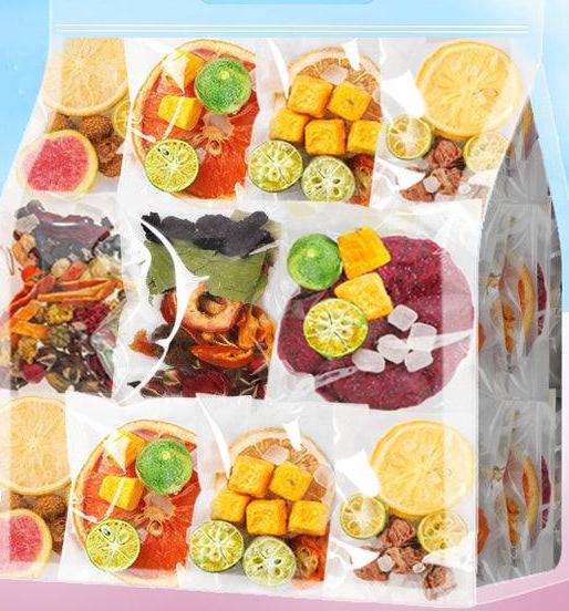 Seven Days Fruit Tea Blend - Golden Kumquat, Lemon, Passionfruit, & Green Mandarin Infusion - Multi-Flavor Tea Bags Perfect for Women - Dwtea.com