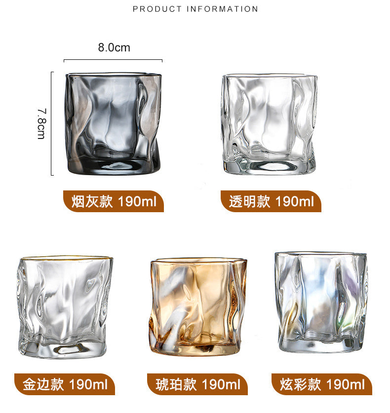 위스키 투명 유리컵, 가정용 유리컵, 인터넷 유명 종이접기 컵, 특수 형태의 물컵