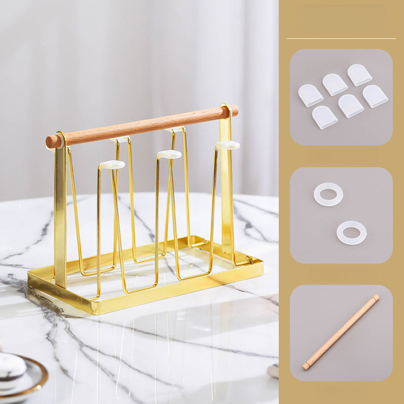 Nordischer Stil verbundener Becherhalter - Einfacher Metallablaufständer für den Heimgebrauch, universell passender Glasbecherhalter, Desktop-Eisenkunst-Becherhalter