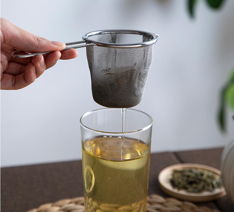 不锈钢单耳茶滤网 - 多功能细网茶滤器，适合家庭使用