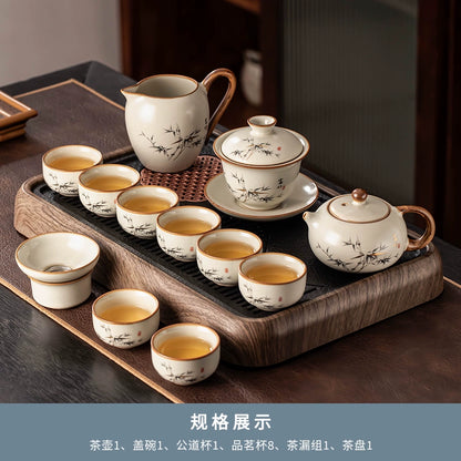 Ru Kiln Ceramic Tea Set Collection - Premium Chinese Teapot, Cups & Tray for Home, Gongfu Tea Ceremony, Luxury Guest Reception