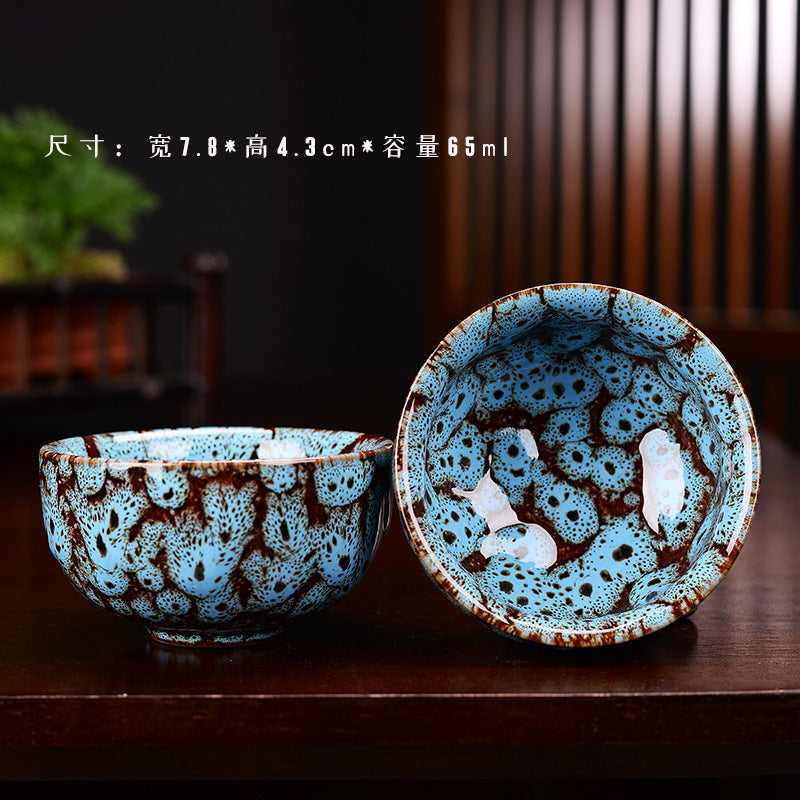 Ręcznie wykonany ceramiczny kubek do herbaty Jian Zhan - tradycyjny kubek z kamionki z glazurą Temmoku, duży stożkowy kubek do ceremonii herbaty chińskiej/japońskiej
