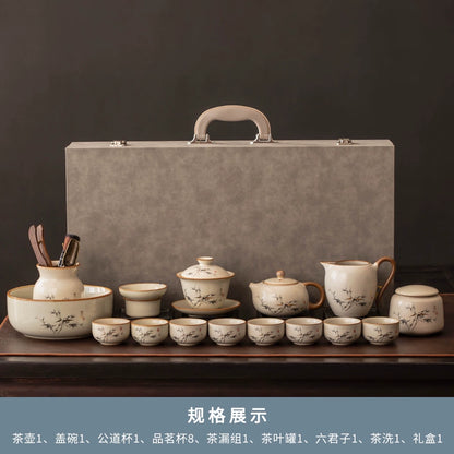 Ru Kiln Ceramic Tea Set Collection - Premium Chinese Teapot, Cups & Tray for Home, Gongfu Tea Ceremony, Luxury Guest Reception