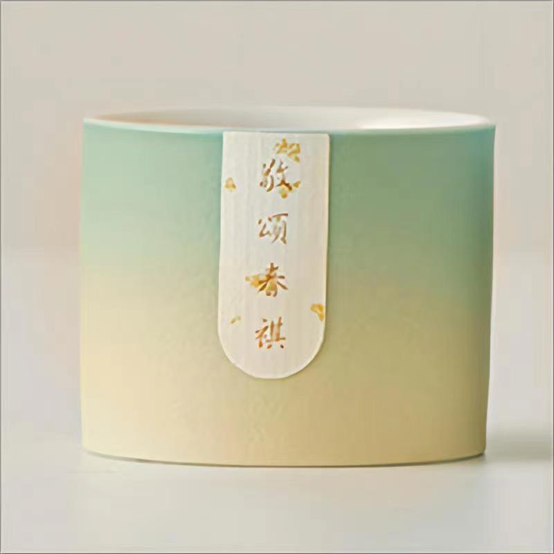 四季风景陶瓷茶具礼盒 - 传统中国手绘茶杯，适合家庭、办公室或节日文化礼品