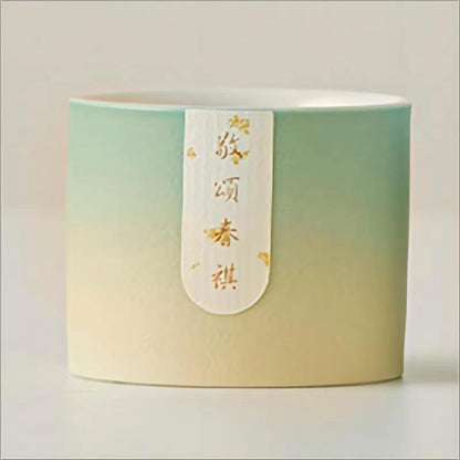 四季风景陶瓷茶具礼盒 - 传统中国手绘茶杯，适合家庭、办公室或节日文化礼品
