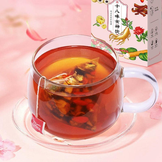 Nourishing Red Date, Longan, Goji Berry & Rose Tea Blend with Ginseng & Angelica - Feminine Wellness Infusion for Vitality & Blood Enrichment - Dwtea.com