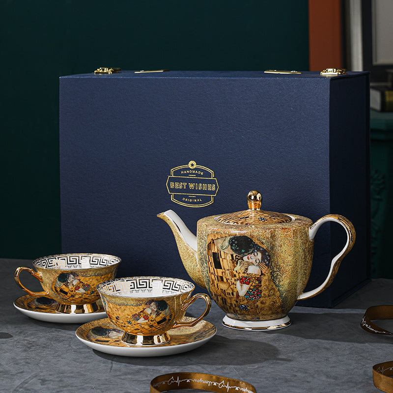 Premium European-Style Bone China Tea and Coffee Set - Vintage British Afternoon Tea Service for Home