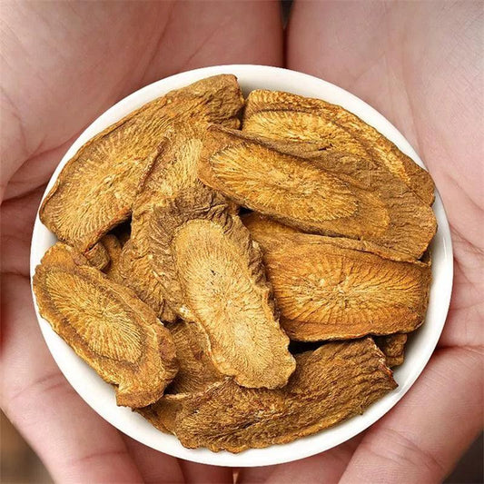 Genuine Golden Burdock Root Tea - Premium Dried Burdock Slices - Herbal Infusion with Hawthorn Berries & Licorice - Dwtea.com