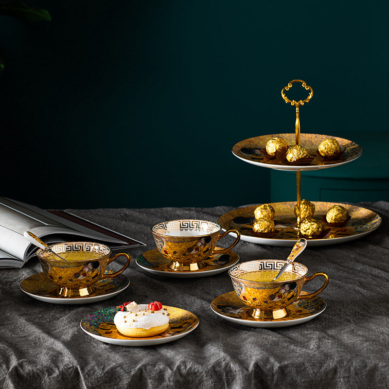 Premium European-Style Bone China Tea and Coffee Set - Vintage British Afternoon Tea Service for Home